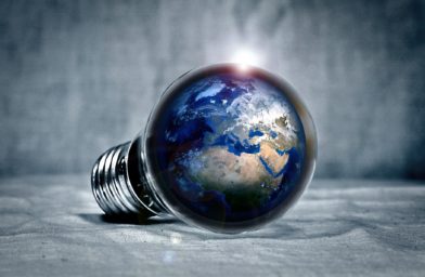Lightbulb with Earth inside